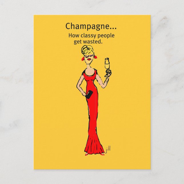 Cartão Postal Diva: Champanhe "Como Pessoas Clássicas São Desper (Frente)