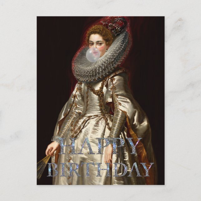 Cartão Postal Diva do chiclete Marchesa Feliz aniversário (Frente)