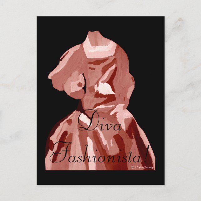 Cartão Postal Diva Fashionista Em Neutral (Frente)