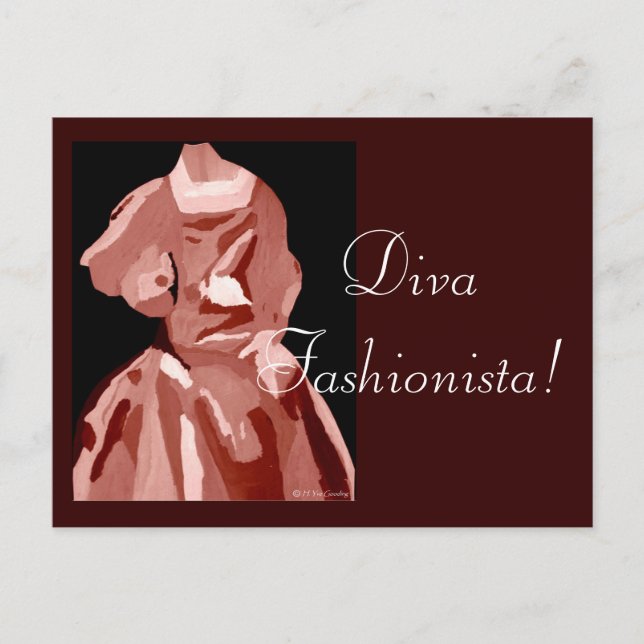 Cartão Postal Diva Fashionista Em Neutral (Frente)