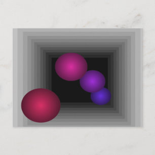 Cartão Postal Diversão a cores 3 D Ilusões ópticas Esferas infin