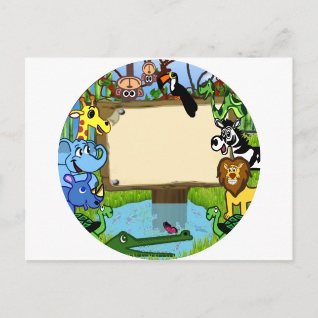 Cartão Postal Diversão com animais (Frente)