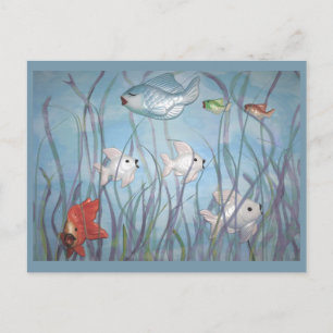 Cartão Postal diversão com peixe chalkware