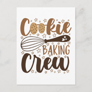 Cartão Postal Diversão Cookie Baking Crew Design