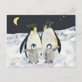 Cartão Postal Diversão da Família Pinguim