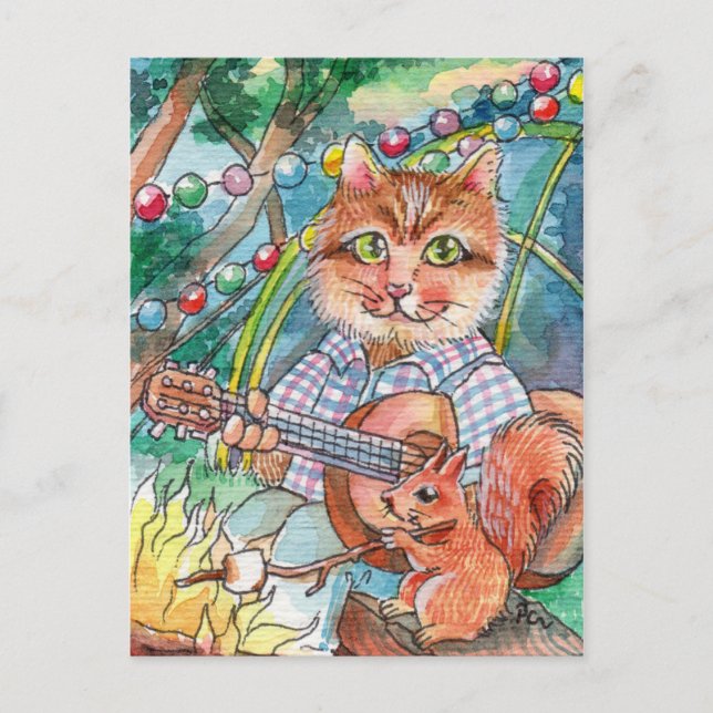 Cartão Postal Diversão de acampamento (Frente)