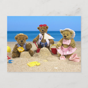 Cartão Postal Diversão Dinky Bears Beach
