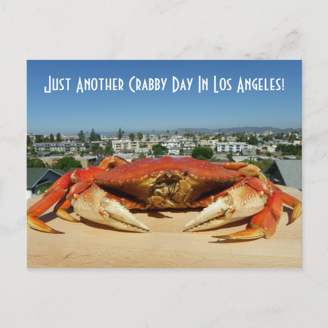 Cartão Postal Diversão Do Dia Crabby Em Los Angeles Postcard! (Frente)