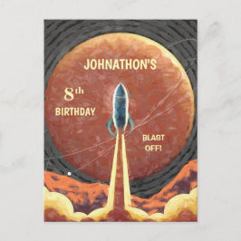 Cartão Postal Diversão do Espaço do Planeta Universo de Nave Fog