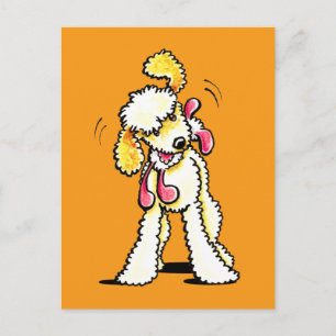 Cartão Postal Diversão do Labradoodle Creme