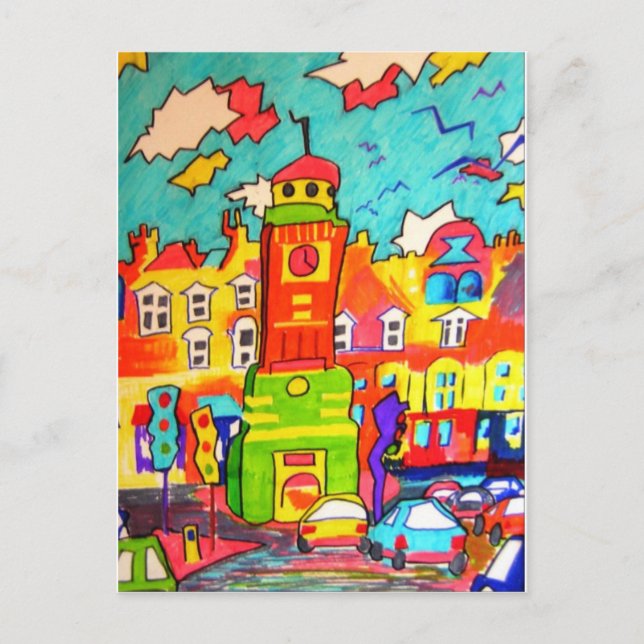 Cartão Postal Diversão em Clocktower (Frente)