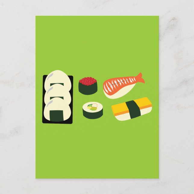 Cartão Postal Diversão Sushi (Frente)
