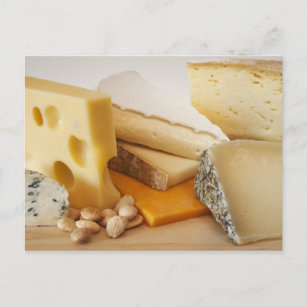 Cartão Postal Diversos queijos em conselho de corte
