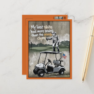Cartão Postal Divertido Anti-Trump tema de golfe