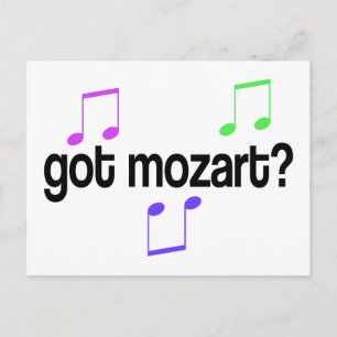 Cartão Postal Divertido Ganhou Presente Musical Mozart