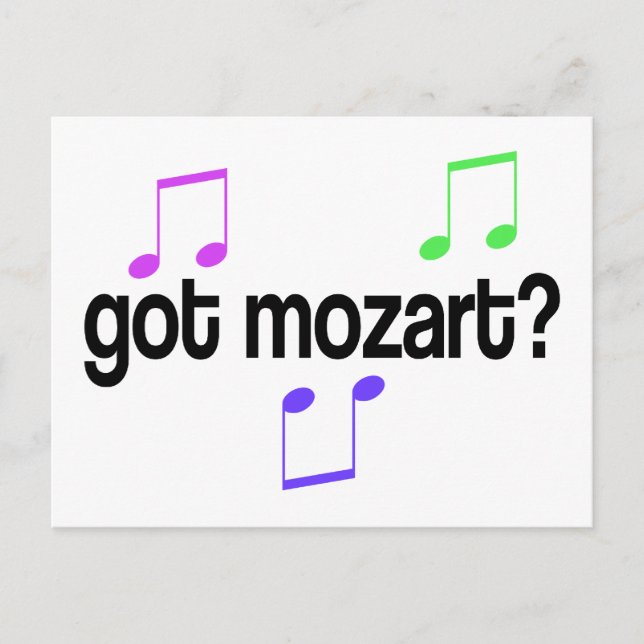 Cartão Postal Divertido Ganhou Presente Musical Mozart (Frente)