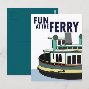 Cartão Postal Divertido Na Viagem Do Barco Ferry