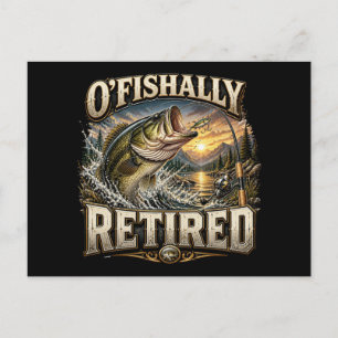 Cartão Postal Divertido Ofishally Pesca Pai Avô Aposentadoria