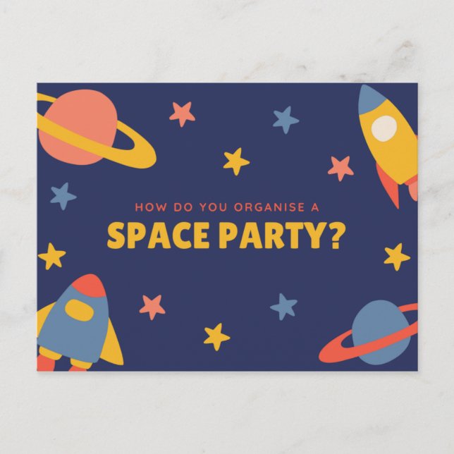 Cartão Postal Divertido Personalizado - Planeta Ilustrado Azul (Frente)