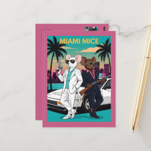 Cartão Postal Divertido tema de Miami dos anos 80