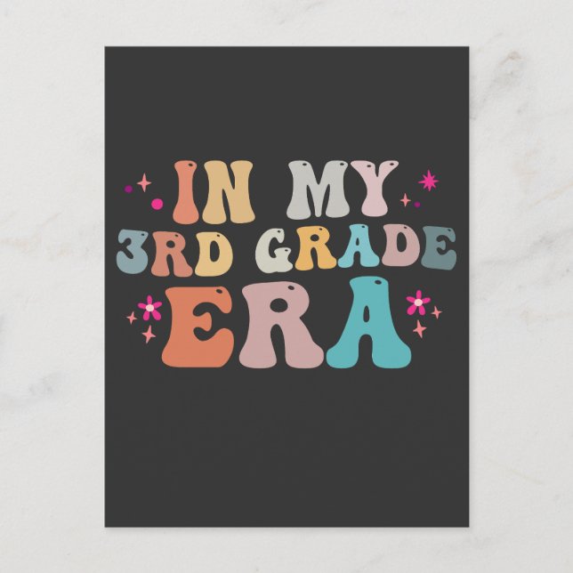 Cartão Postal Divertido Volta às Aulas Na Minha Época de 3ª Séri (Frente)