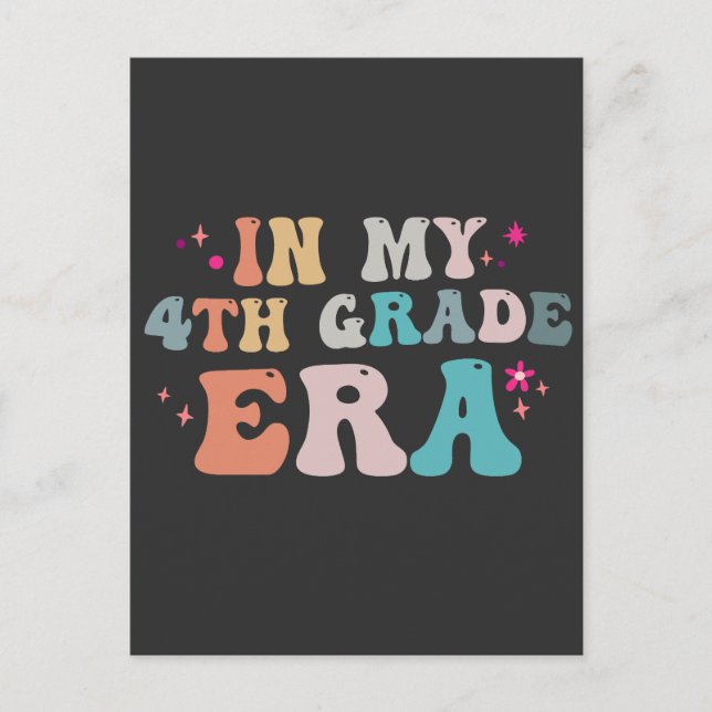 Cartão Postal Divertido Volta às Aulas Na Minha Era da 4ª Série  (Frente)