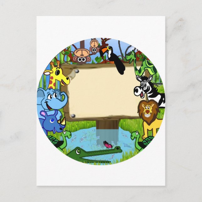 Cartão Postal Divertimento com animais (Frente)