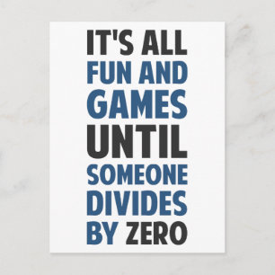 Cartão Postal Dividir Por Zero Não É Um Jogo