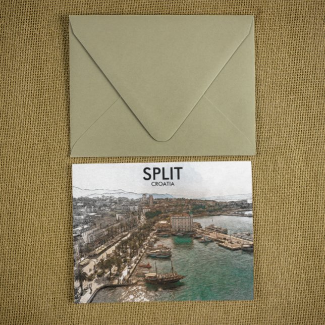Cartão Postal Dividir Vista Costeira da Croácia (split croatia coastal view postcard)