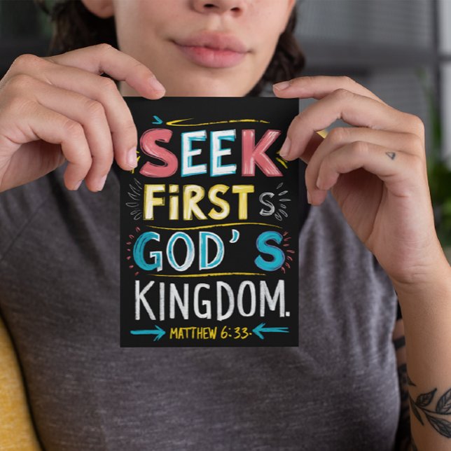 Cartão Postal Divina Busca: Busque Primeiro o Reino de Deus (Criador carregado)