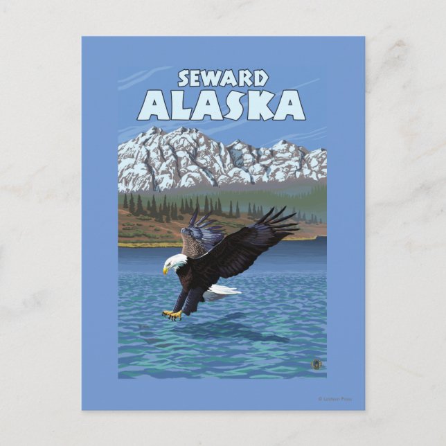 Cartão Postal Divisor de Águia Balda - Seward, Alaska (Frente)