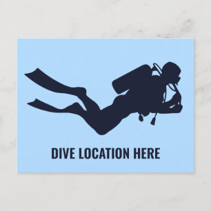 Cartão Postal Divisor de Scuba de Texto Personalizado