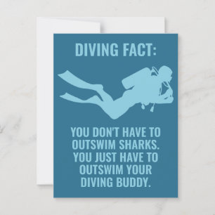 Cartão Postal Divisor de Scuba de Texto Personalizado
