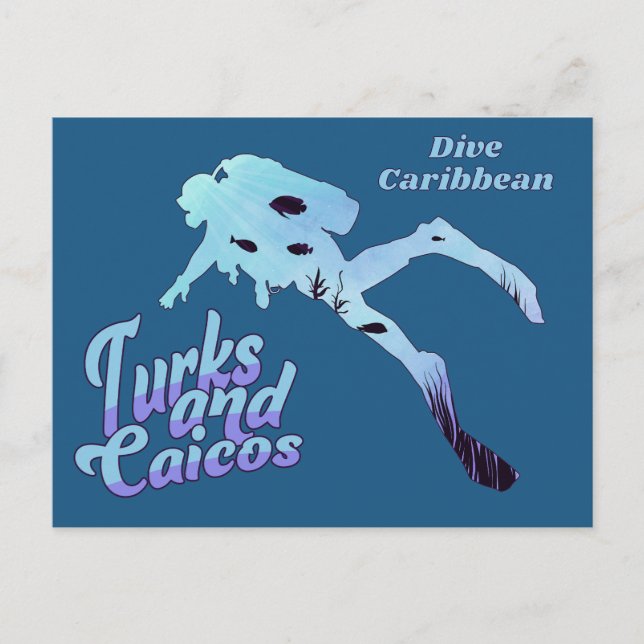 Cartão Postal Divisor de Texto Personalizado e Caicos (Frente)