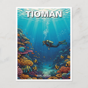 Cartão Postal Divisor Tioman Malásia Scuba
