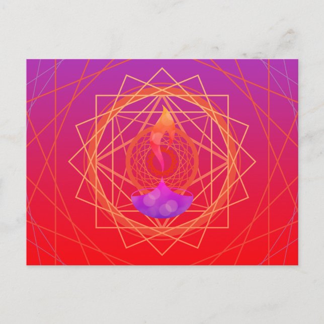Cartão Postal diwali diya saúda a geografia (Frente)