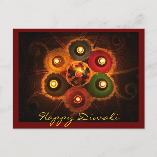 Cartão Postal Diwali Rangoli -1 (Frente)