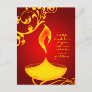 Cartão Postal diwali saúda a elegante citação inspiradora