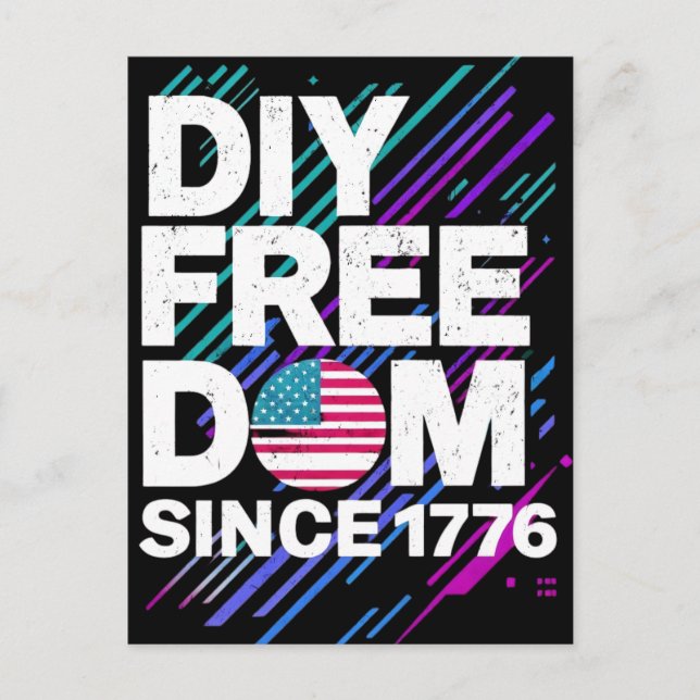 Cartão Postal DIY Freedom Desde a Design baseada em texto de 177 (Frente)