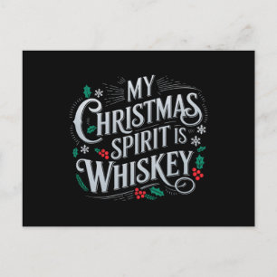 Cartão Postal Dizendo Amantes de Bebida de Natal Whisky Beber 