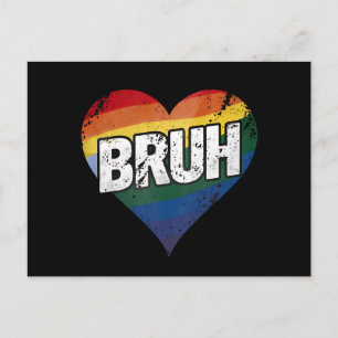 Cartão Postal Dizendo engraçado do meme Bruh Saudação Bro Gay Or