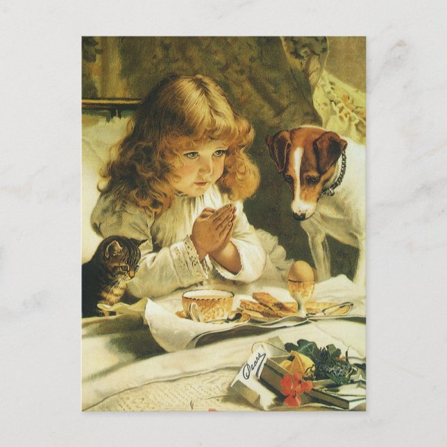 Cartão Postal Dizendo Nossas Orações, Suspense Charles Burton Ba (Frente)