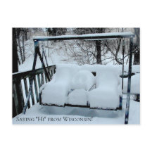 Dizendo Olá de Wisconsin Dia Nevado