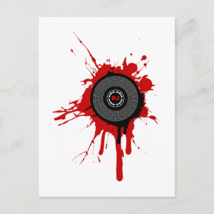 Cartão Postal DJ Plast Splatter - Disco girável de Jockey com D