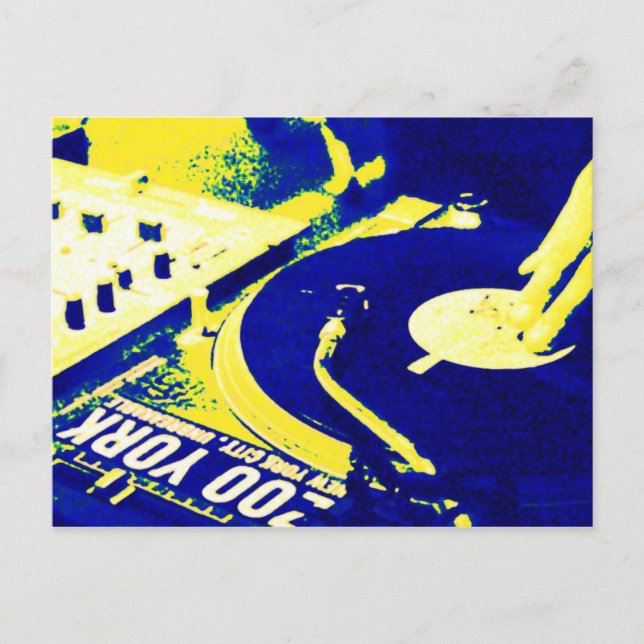 Cartão Postal DJ vinil de fiação 3 (Frente)