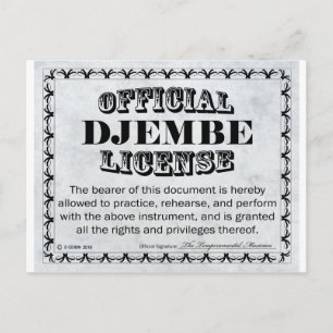 Cartão Postal Djembe License