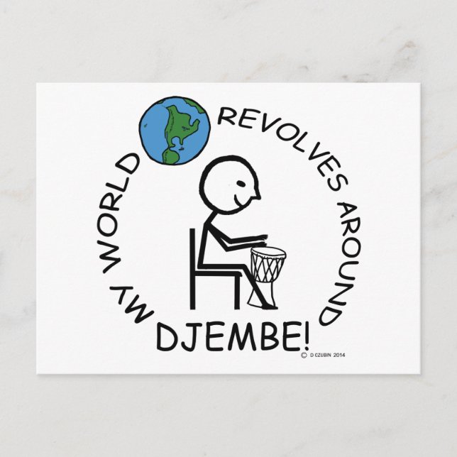Cartão Postal Djembe - O mundo volta (Frente)