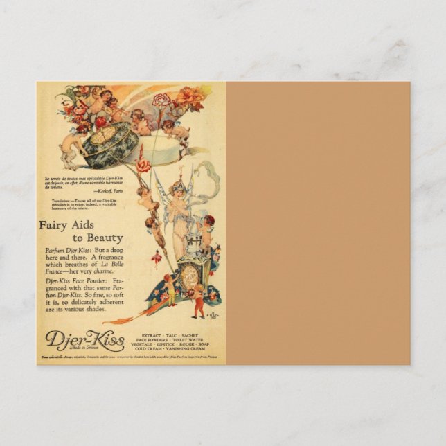 Cartão Postal Djer Fairy Aid French Perfume (Frente)