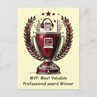 Cartão Postal dmin Professionals Day MVP Trophy Greeting