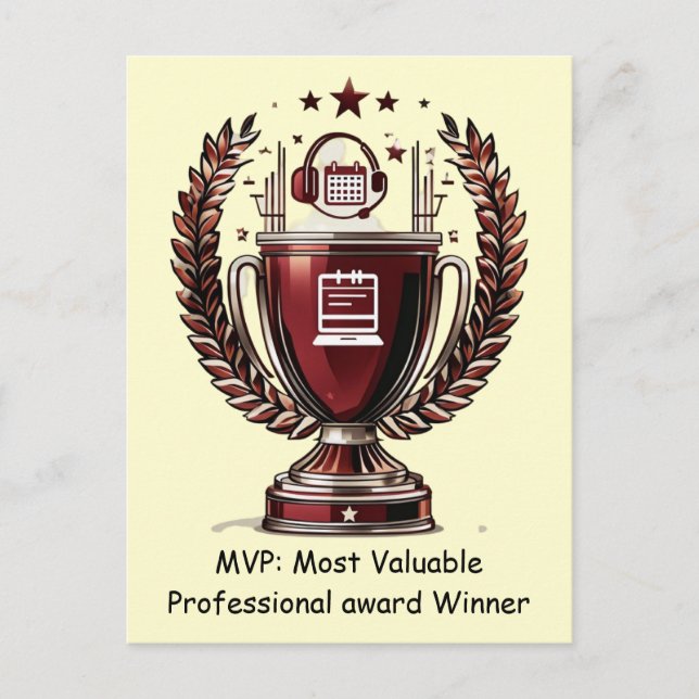 Cartão Postal dmin Professionals Day MVP Trophy Greeting (Frente)